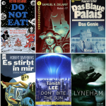 Collage von Titelbildern unserer 6 Romane aus dem Haupttext.